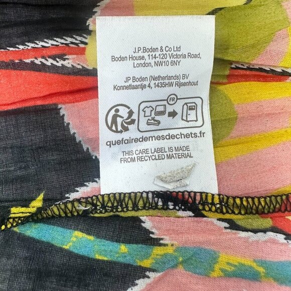 Rare Boden Empire Maxi Kaftan Layering Dress 8P Paradise Parrot Semi-Sheer Boho - Picture 15 of 16